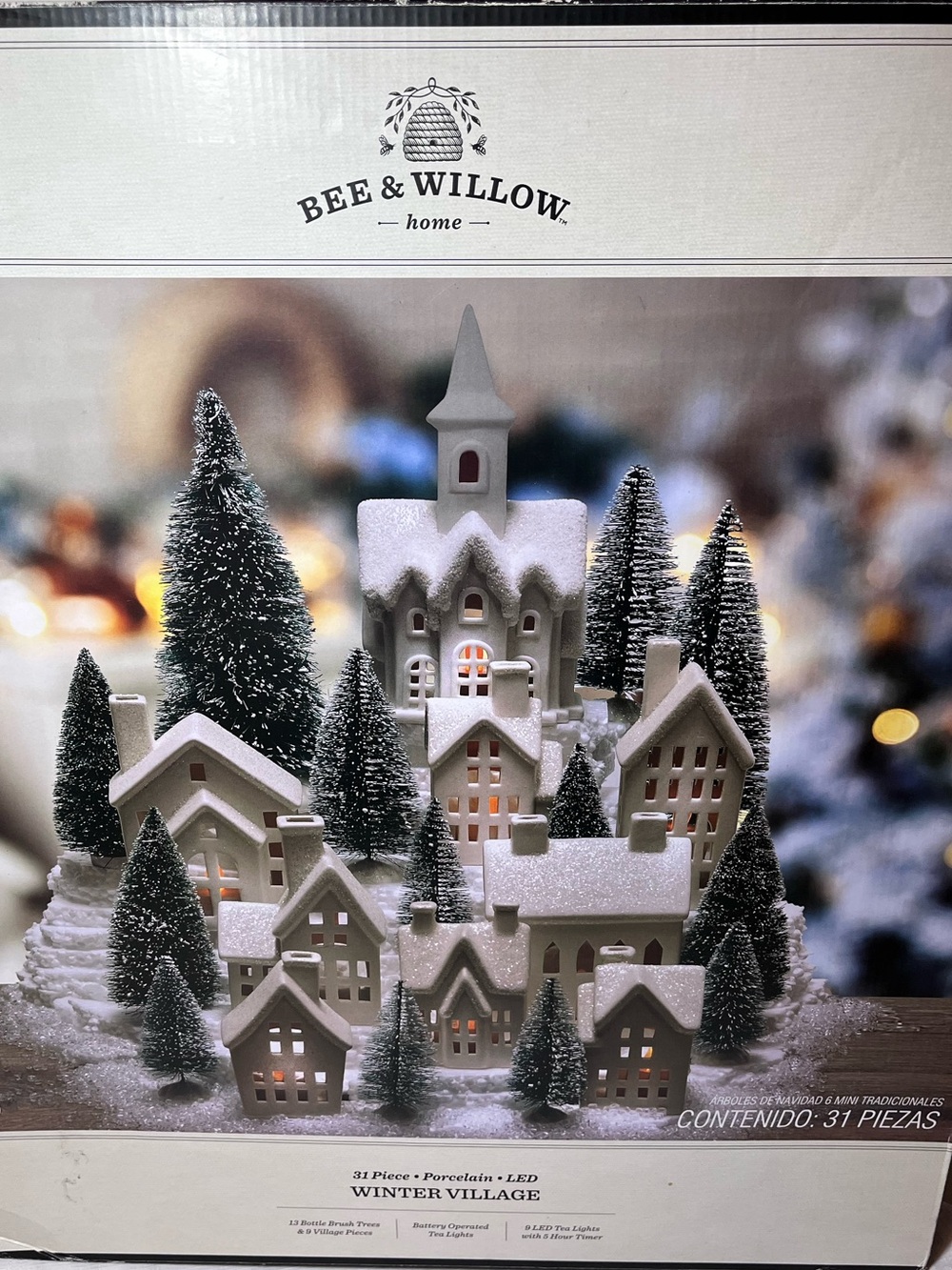 Bee & Willow Home White Porcelain Winter Village Holiday Display
Christmas